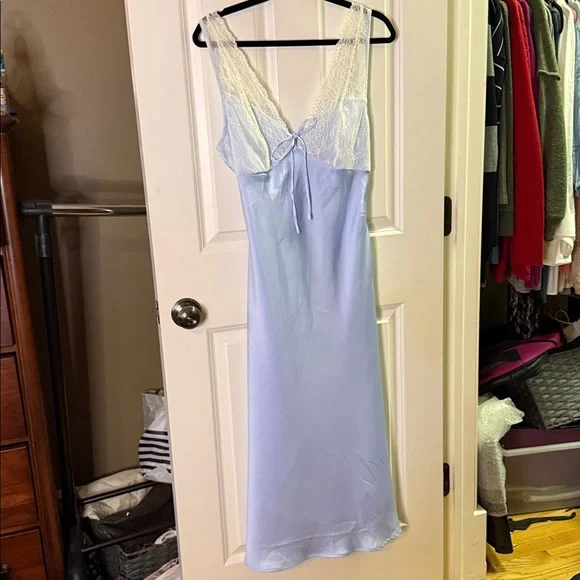 Free People Pale Blue Countryside Maxi Slip Dress